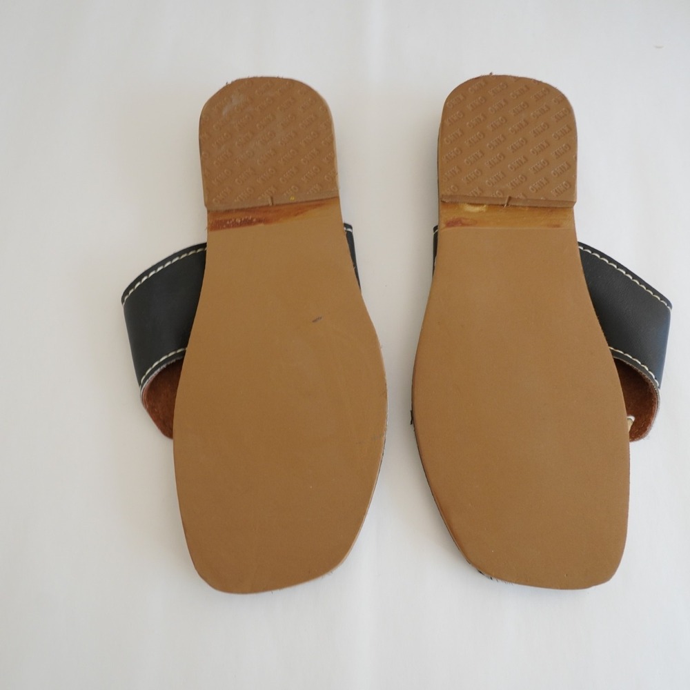 Kino Thong Leather Sandals Mens 13 Black Rope Preppy Nautical Beach Summer USA - Picture 4 of 6